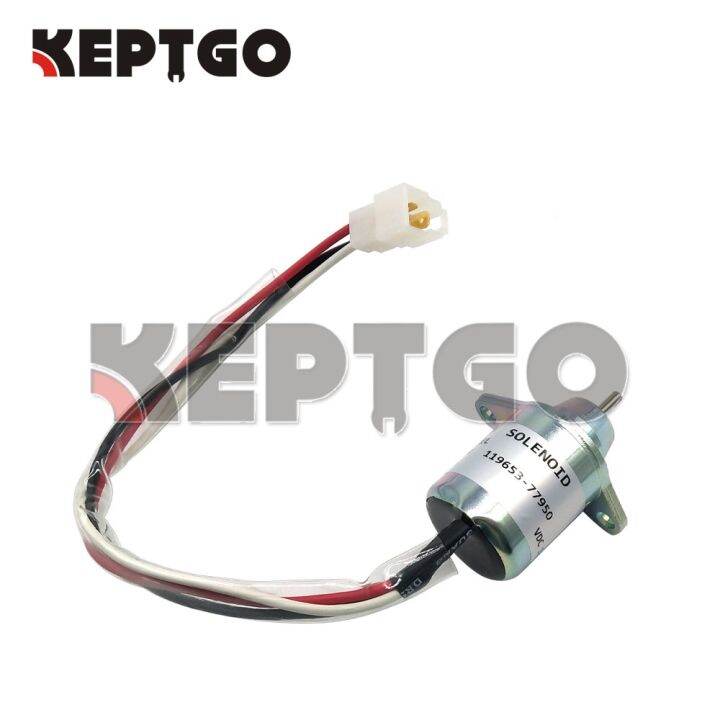 ๑-new-119653-77950-12v-diesel-fuel-shut-off-solenoid-for-kubota-john-deere-119653-77950