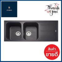 อ่างล้างจานชนิด 2 หลุม 1 ที่พัก เนื้อแกรนิตสังเคราะห์ METRIX MEX รุ่น MOS21BL ขนาด 116 ซม. สีดำ **สามารถออกใบกำกับภาษีได้ค่ะ**