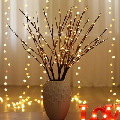 [Homior] Willow Branch Shaped LED Lights Christmas Wedding Xmas Party Decor Fairy String Lamps Battery Powered Decorative Lights