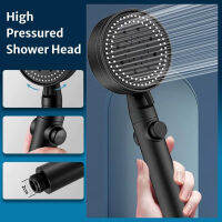 5โหมดปรับหัวฝักบัวประหยัดน้ำสีดำฝักบัวแรงดันสูง One-Key Stop Water Massage Eco Shower อุปกรณ์ห้องน้ำ