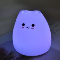 Mini Cartoon Cat Night Light Pat Soft Silicone Lamp Cute Room Decor Toy For Children Personalized New Year Gift Atmosphere Light