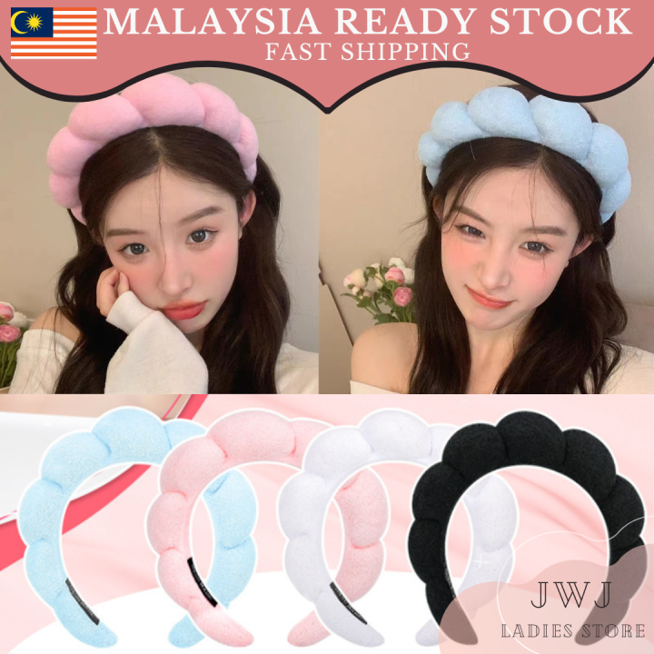 Spa Headband Women Microfiber Facial Makeup Hairband with Wristbands  Elastic Fluffy Face Washing Headband - Pink | Catch.com.au