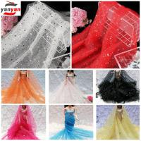 YANYAN 50cm150cm ผ้า Tulle ของตกแต่งบ้านตุ๊กตา ตาข่ายดาวเงา ตกแต่งเสื้อผ้าตุ๊กตา ชุดแต่งงานที่สวยงาม เสื้อผ้าตุ๊กตา DIY วัสดุเย็บผ้า