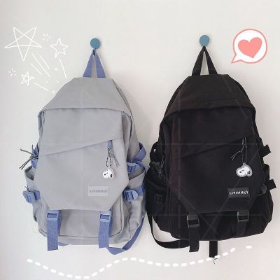 ❤Ready Stock❤Large-Capacity Schoolbag Male Korean Version Harajuku ulzzang Student Backpack Trendy Cool ins Style Canvas Bag