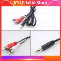 KYLE Wild Shop 3.5mm Male Stereo To 2 RCA Connector Audio Speaker AV Adapter Cables Extension Cord Line