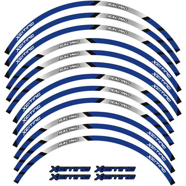 แถบสะท้อนแสงติดสติกเกอร์ประดับล้อสำหรับรถจักรยานยนต์สติกเกอร์แต่งล้อมอเตอร์ไซค์-s400-x-citing-อุปกรณ์เทป15-14-นิ้วสำหรับ-kymco-xciting-500-300-400