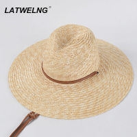 Oversized 12cm wide brim summer straw uv beach hat for ladies vacation women sun protection visor hat panama big hat jazz