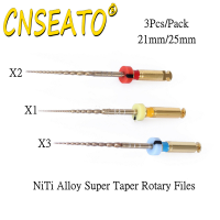 3Pcs ทันตกรรม Endodontic Root C ไฟล์ X1 X2 X3เครื่องยนต์ใช้ Dentistry NiTi Alloy Rotary Taper ไฟล์25มม. 21มม. Endo Gold เคล็ดลับเครื่องมือ