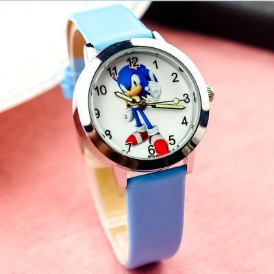 อะนิเมะโซนิคเด็กการ์ตูนนาฬิกา PU เข็มขัดดิจิตอลตัวชี้ส่องสว่างควอตซ์เด็กนาฬิกาข้อมือสำหรับหนุ่มๆสาวๆของขวัญวันเกิด