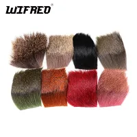 Wifreo 5X5cm Terbang Mengikat Rusa Rambut Patch Caddis Fly Dry Fly Mengikat Bahan Alami dan Mati Orange Hitam Merah Hijau