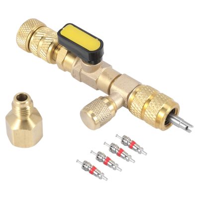 Valve Core Remover &amp; Installer with Dual Size SAE 1/4 &amp; 5/16 Port for R22 R410A HVAC System
