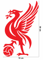 สติกเกอร์ ตัด ไดคัท ทีม ฟุตบอล Liverpool หงส์แดง เหยียบบอล ขนาด 19 x 30 ซม. วัสดุเป็น PVC กันน้ำ