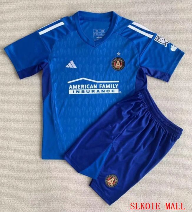 เสื้อเจอร์ซีย์ผู้รักษาประตูทีม-atlanta-ชุดฟุตบอลคุณภาพไทยเจอร์ซีย์สีน้ำเงิน2023-2024สำหรับเด็กและผู้ใหญ่