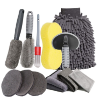 Detailing Brush Set แปรงล้อรถ Auto Interior Detail Brush For Car Cleaning Detailing Brush Dashboard Air Outlet Wheel Brush