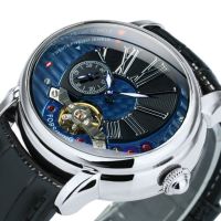 ⌚Forsining Tourbillon นาฬิกาอัตโนมัติผู้ชายนาฬิกาข้อมือรูปไข่ Casual Mens นาฬิกาแบรนด์หรูสายหนัง Gift