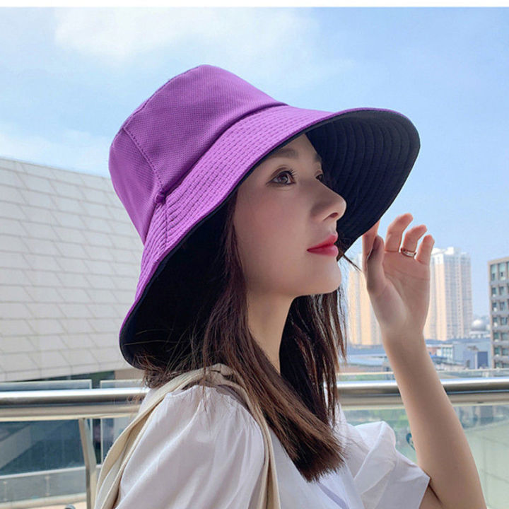 hot-summer-foldable-bucket-hat-unisex-women-outdoor-sunscreen-cotton-fishing-hunting-cap-double-side-sun-prevent-hats-bucket-hat