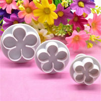 WUJI 3Pcs Flower Plunger Cookie Cutter DIY Blossom Flower Cake Fondant Cake Mold