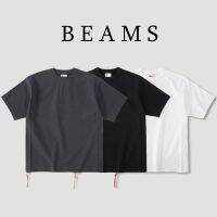 Original BEAMS JAPAN classic red rope short-sleeved T-shirt summer loose 300g solid color men and women