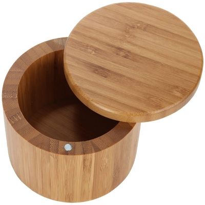 2021Bamboo Seasoning Box with Lid Pepper Spice Cellars Salt Sugar Storage Container