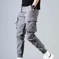 Boy Multi กระเป๋า Cargo Harem กางเกง Streetwear Hip Hop สีดำสีเทา Casual ชาย Joggers กางเกงแฟชั่น Harajuku ผู้ชาย Punk กางเกง