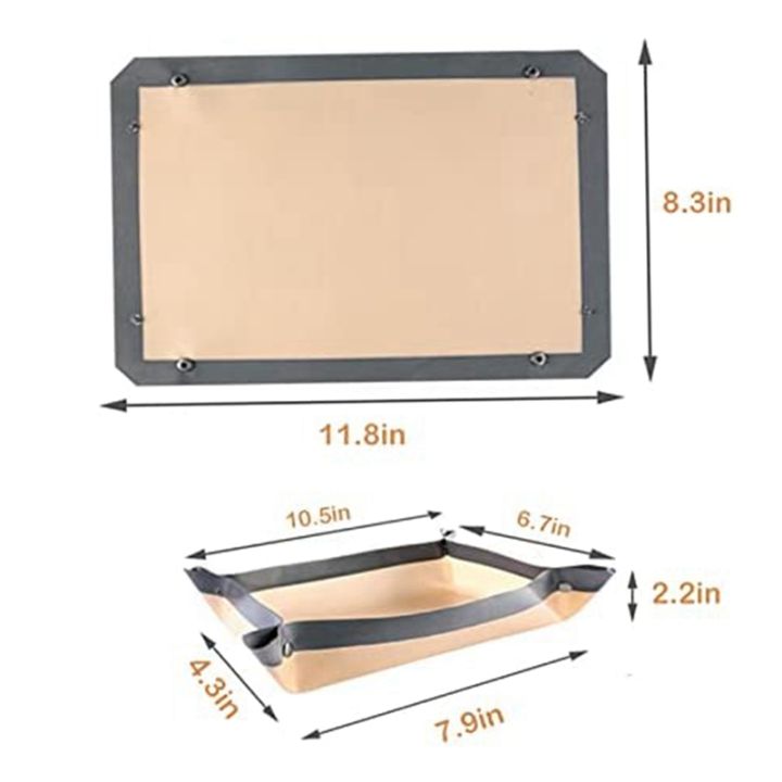 2pc-silicone-fiber-baking-mat-with-buckle-no-leak-amp-non-stick-corners-snap-together-to-form-leakproof-baking-tray