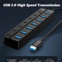 RYRA USB 3.0 High Speed Hub Multifunction 7-port 7-in-1 Hub Expansion For PC Laptop Keyboard Multi Interface Hub With Switch USB Hubs