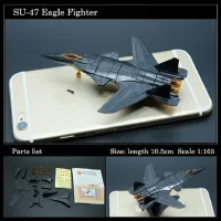 4D Su-47 Fighter Assembly Aircraft Model Puzzle Building Figure