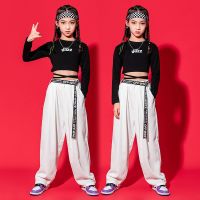 [COD] Hip-hop girl hip-hop trendy clothes performance out of Korean version childrens dance suit navel top hiphop