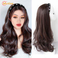 MEIFAN Synthetic U-shaped Half Head Wig Long Wave CurlyStraight Wig With Hair Band Korean Style Natural Fake Fluffy Hair Extens