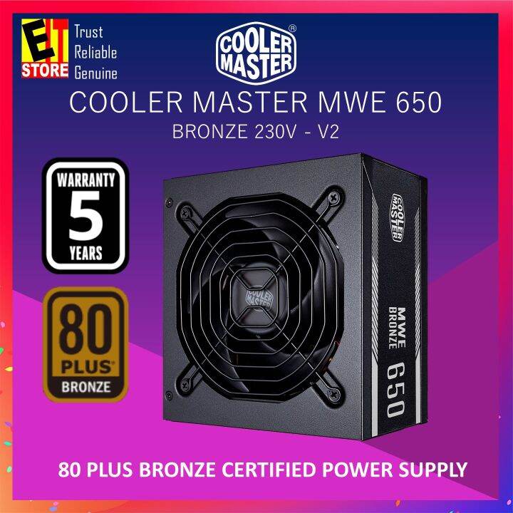 COOLER MASTER POWER SUPPLY 650W V2 80 PLUS BRONZE 5YRS WARRANTY - MPE ...