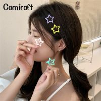 Camiraft กิ๊ฟหนีบผมข้างสแน็ปดาว10ชิ้น Y2K ติดผมสีสันน่ารักสำหรับเครื่องประดับผมผู้หญิงหญิงสาว2023แฟชั่นทรงการ์ตูนแปลกใหม่