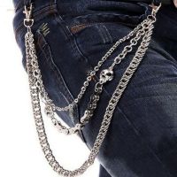 【hot sale】 ☞✌ B55 ARIN Punk Pants Chains Fashion Rock Jeans Waist Accessories Men Hip hop Skull Pendant