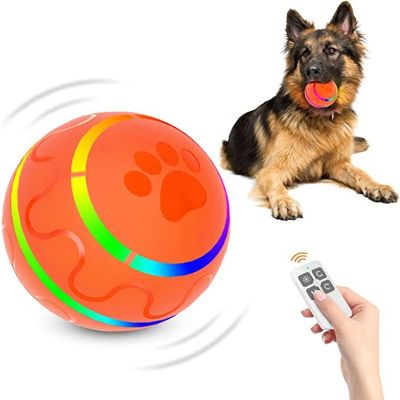 ลูกบอลของเล่นหมาอิเล็กทรอนิกส์อัจฉริยะพร้อมไฟ LED กระพริบสัตว์เลี้ยงแมว/สุนัขของเล่นเคี้ยวแบบโต้ตอบพร้อมชาร์จไฟได้ USB รีโมทคอนโทรลร้านค้า