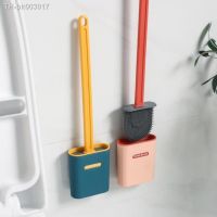 ❖▼ TPR Silicone Toilet Brush With Holder Flat Head Flexible Wall Mounted Toilet Bowl Cleaner Brush Holder Set For WC Bathroom