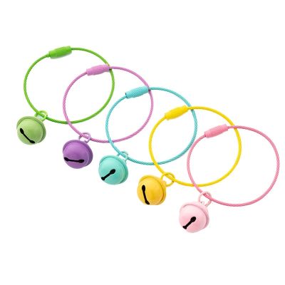 【CW】✉  10 Pcs/Lot Metal Jingle with Paint Color for Keychain Accessories Beads Pendants Round Keyring
