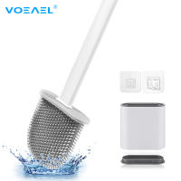 Wall-Mount or Floor-Standing Toilet Brush TPR Silicone Head WC Accessories Household Bathroom Cleaning Tools Quick Drying Holder