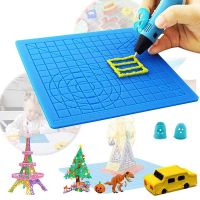 ✜ 3D Printing Pen Silicone Design Mat with Basic Template with 2 Silicone Finger Caps Great 3D Pen Drawing Tools