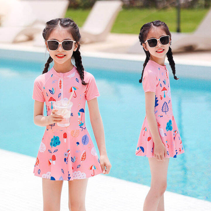 es-childrens-swimsuit-girl-baby-foreign-style-small-medium-big-child-one-piece-students-swimsuit-training-swimsuit-summer-cartoon-broken-flowers-high-elasticity-small-fresh