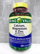 Date T1 2026_ Viên uống bổ sung Calcium Magnesium Zinc 250 viên Spring