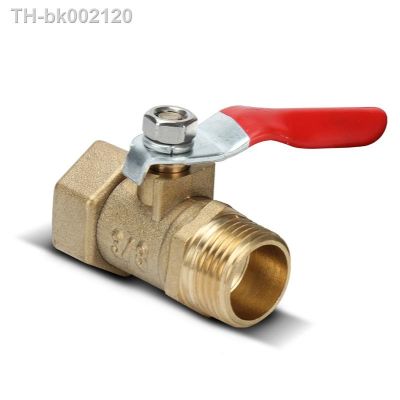 ❖﹍◆ Brass small ball valve 1/8 1/4 3/8 1/2 Female/Male Thread Brass Valve Connector Joint Copper Pipe Fitting Coupler Adapter