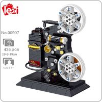 Lezi 00907 Cinema Movie Mechanical Film Projector Flash Camera Machine Mini Blocks Bricks Building Toy for Children Gift no Box ❦☞