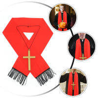 BLENASHOP ชุดคอสเพลย์ปาร์ตี้ฮาโลวีน 1 ชุด Priest Stole และ Cross Pendant Nun อุปกรณ์เสริมการเล่นตามบทบาท