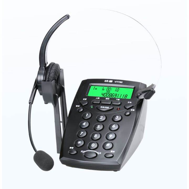 Call Center Corded Headset Operator Dedicated Telephone Landline Caller