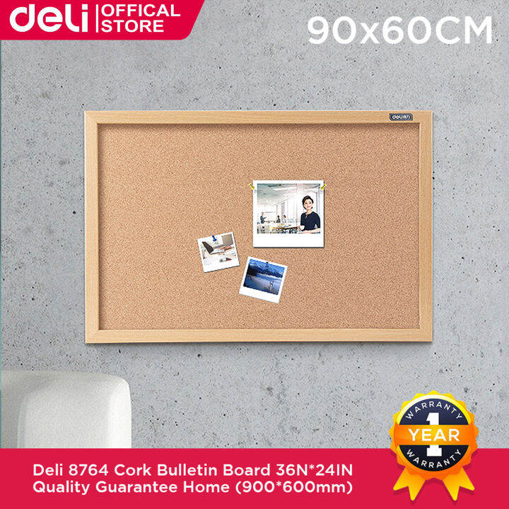 Deli Cork Bulletin Board Writing Board 900*600mm Quality Guarantee Home