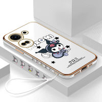 [ฟรีสายคล้อง] สำหรับ Tecno Camon 20 Tecno Camon 20 Pro เคสโทรศัพท์เซลล์การ์ตูนน่ารัก Kuromi สาวๆเคสเคสโทรศัพท์ชุบด้วยหรูหราชุบเคสโทรศัพท์นิ่ม