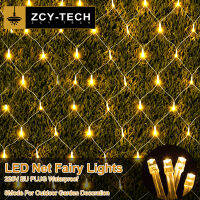 ZCY 3MX2M มาลัยคริสต์มาส LED String กันน้ำไฟสุทธิ Fairy กลางแจ้ง Xmas Party Garden งานแต่งงานปีใหม่เทศกาลดิวาลีตกแต่งผ้าม่าน Deepavali Light