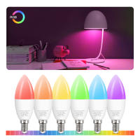 Tuya WiFi Smart Light Bulb E14 LED RGB Lamp Work with AlexaGoogle HomeSiriSmart Life 85-265V RGB+White Dimmable Magic Bulb