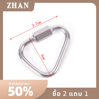 ZHAN สามเหลี่ยม carabiner พวงกุญแจสแตนเลส Snap คลิปตะขอหัวเข็มขัดล็อคสกรู