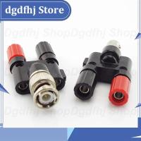 Dgdfhj Shop BNC Male to Dual 4mm Banana BNC Female Jack Coaxial Connector RF Audio Adapter