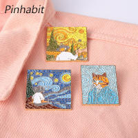 Pinhabit ตลกปรับที่มีชื่อเสียงภาพวาดสีน้ำมันเคลือบเข็มกลัดที่กำหนดเองศิลปะเข็มกลัด